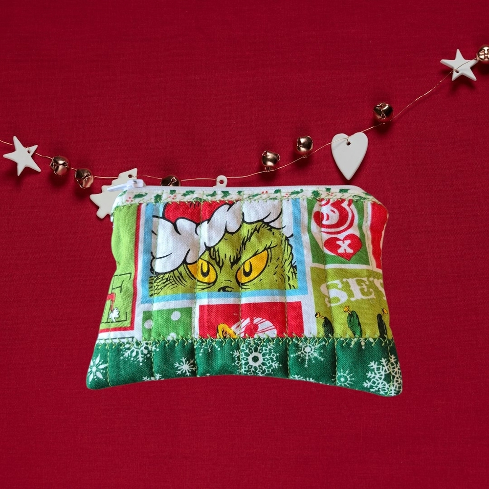 Festive Mini mean green quilted mini bag